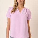 V Neck Mandarin Collar Dolman