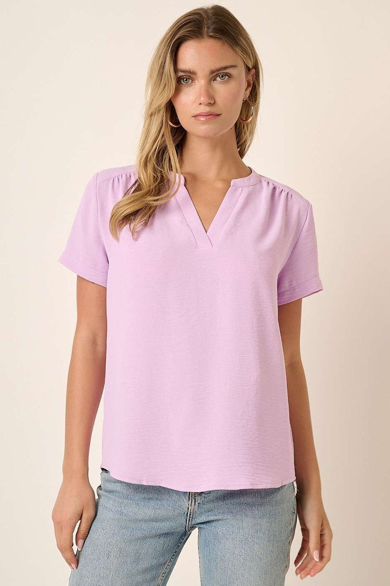 V Neck Mandarin Collar Dolman