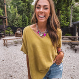Golden Kiwi Mineral Wash Cotton Gauze Top