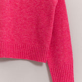 High Neck Cropish Sweater with Rib Hem