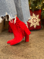 Westbound Red Suede Bootie