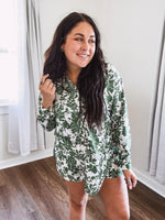 Green & White Floral Print Set