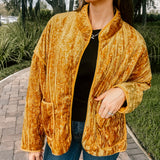 Mustard Velvet Embossed Jacket