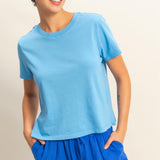 Blue Round Neck Soft Tee