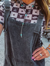 Black & White Check Western S/S Mesh