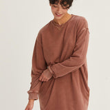 Chestnut Oversized Sweatshirt Dress