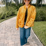 Mustard Velvet Embossed Jacket