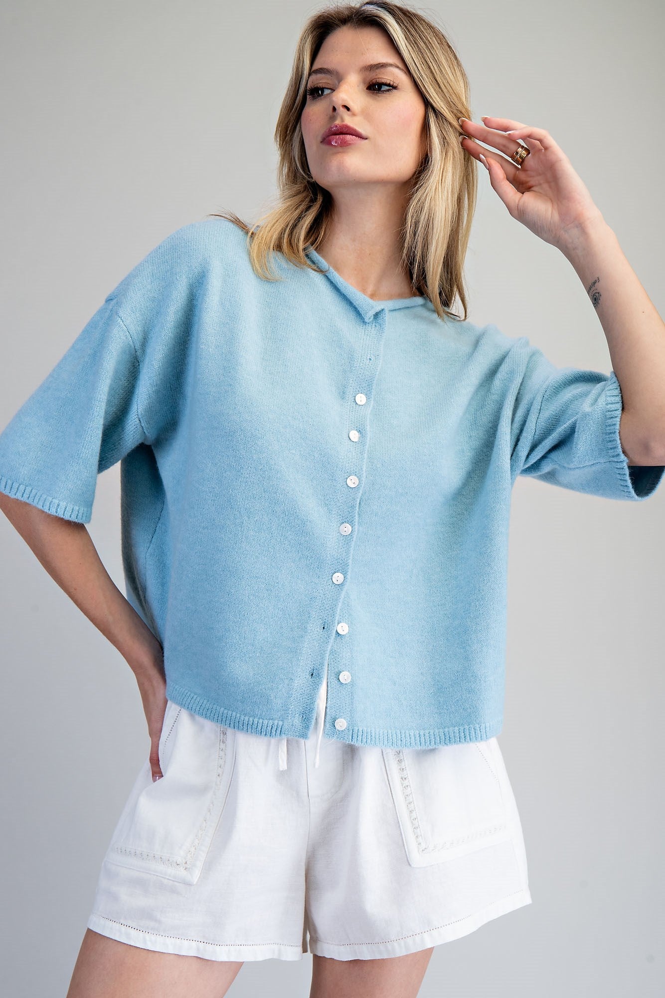 Exceptionally Soft Half Sleeve Button Down Cardigan – The Red Raccoon