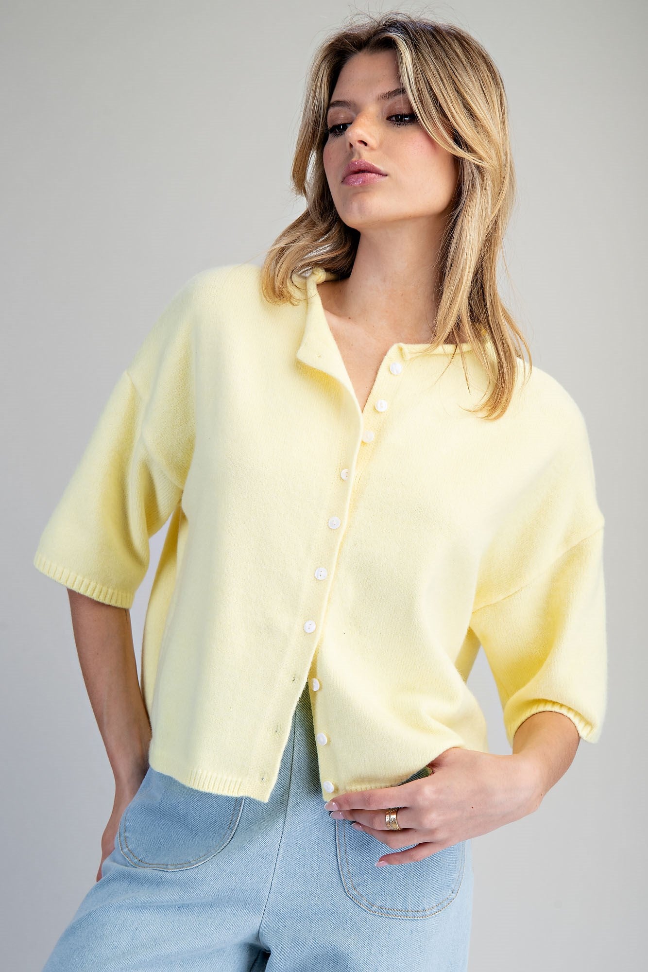 Exceptionally Soft Half Sleeve Button Down Cardigan – The Red Raccoon