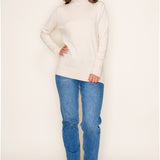 Turtleneck Long Sleeve Button Cuff Detail Sweater
