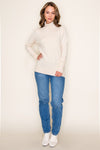 Turtleneck Long Sleeve Button Cuff Detail Sweater
