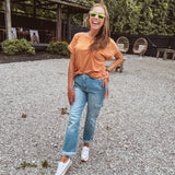Cargo Straight Light Wash | High Rise