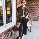 Olive Aztec Button Down Shacket