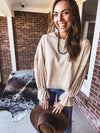Natural Washed Lace Puff Sleeve Top