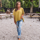Golden Kiwi Mineral Wash Cotton Gauze Top