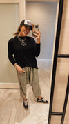 Luna Patched Denim Harem Pant