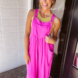 Button Sling Wide Leg Jumpsuit