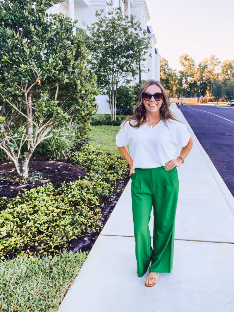 Kelly Green Straight Leg Trouser