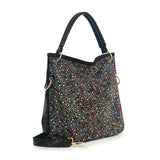 COLORFUL RHINESTONE HOBO HANDBAG