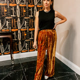 Camel Velvet Wide Pants