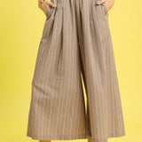 Mocha Stripe Wide Leg Pant