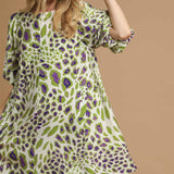 Green Abstract Leo Swing Dress