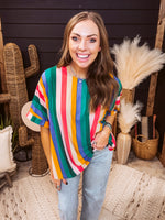 Colorful Vertical Striped Dolman