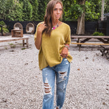 Golden Kiwi Mineral Wash Cotton Gauze Top