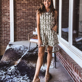 Olive + Cream Embroider Tie Shoulder Romper