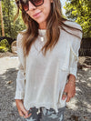 Lightweight Knit Dolman Pocket Sweater