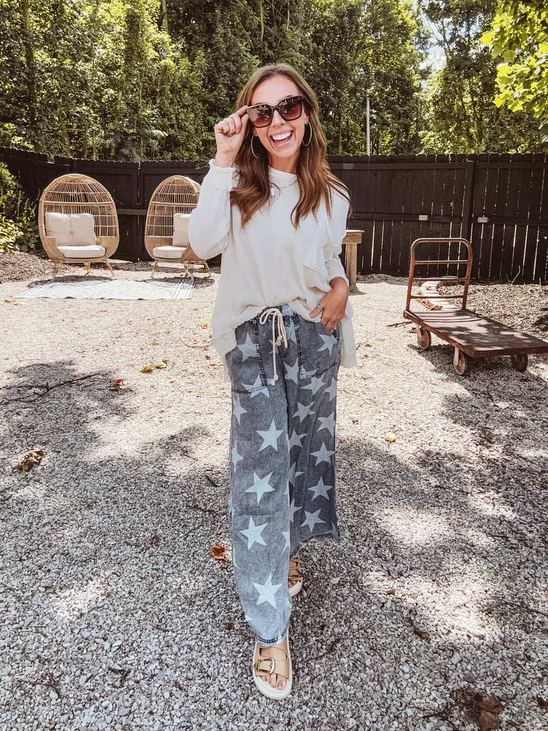 Lightweight Knit Dolman Pocket Sweater