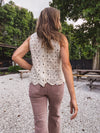 Mauve High Rise Straight Knee Distressed Denim