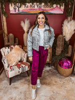 Grey Checkered Teddy Puff Jacket