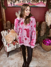 Blush Retro Cowgirl Brocade Sweater