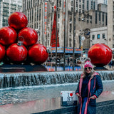 Black + Hot Pink Long Quilted Coat