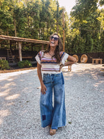 Oatmeal Crop Woven Flutter Top