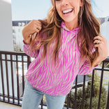 Magenta + Taupe Zebra Easy Hoodie