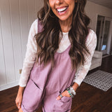 Mauve Washed Oversize Romper