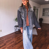 Charcoal Lined in Lace Boho Jacket