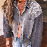 Charcoal Lined in Lace Boho Jacket