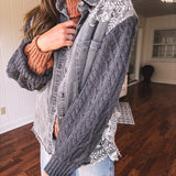 Charcoal Lined in Lace Boho Jacket