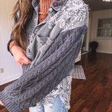 Charcoal Lined in Lace Boho Jacket
