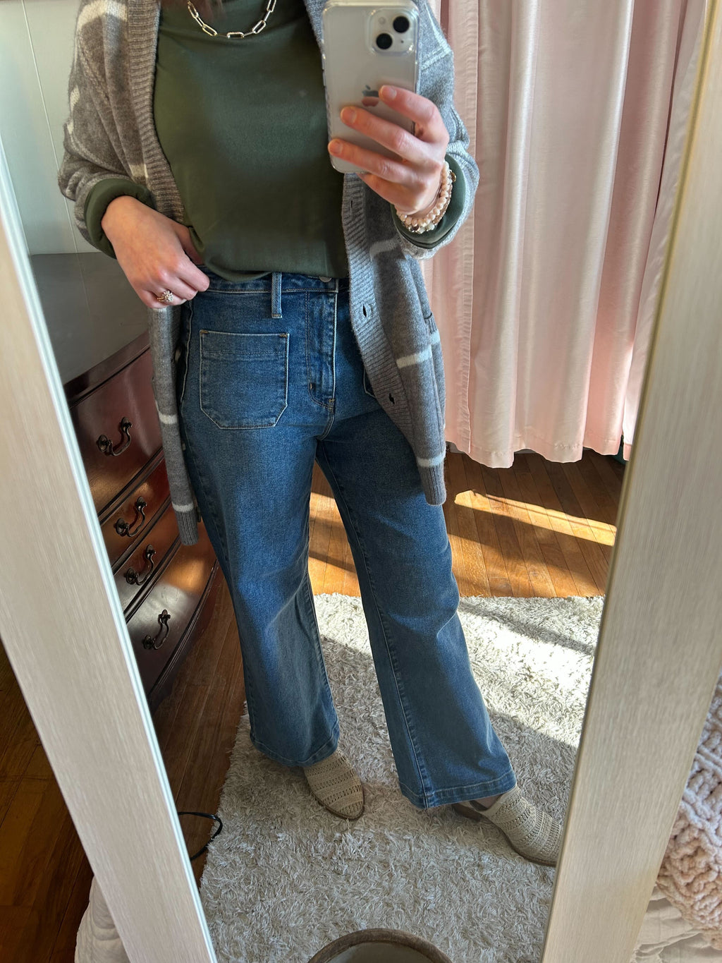 Sailor Pocket High Rise Wide Leg Crop | Mid Wash