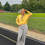 Soft, lightweight long sleeved boyfriend fit sweater.
