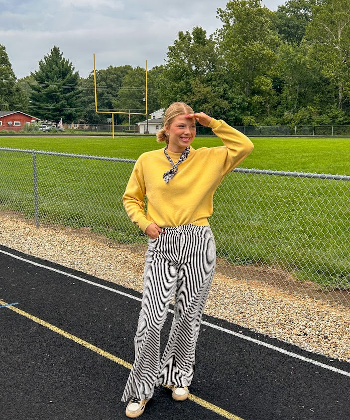 Soft, lightweight long sleeved boyfriend fit sweater.