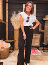 Black Rib Elastic Pant