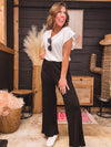 Black Rib Elastic Pant