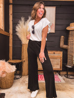 Black Rib Elastic Pant
