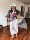 Linen Like Fray Hem Pocket Pant