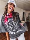 Washed Black Peace Checkered Tee